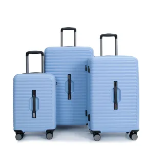 3 Piece Luggage Sets Lightweight Suitcase With Two Hooks, 360° Double Spinner Wheels, Tsa Lock, (21/25/29) Light Blue