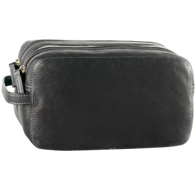 Derek Alexander Leather DERBY Double zip Toiletry Travel Kit