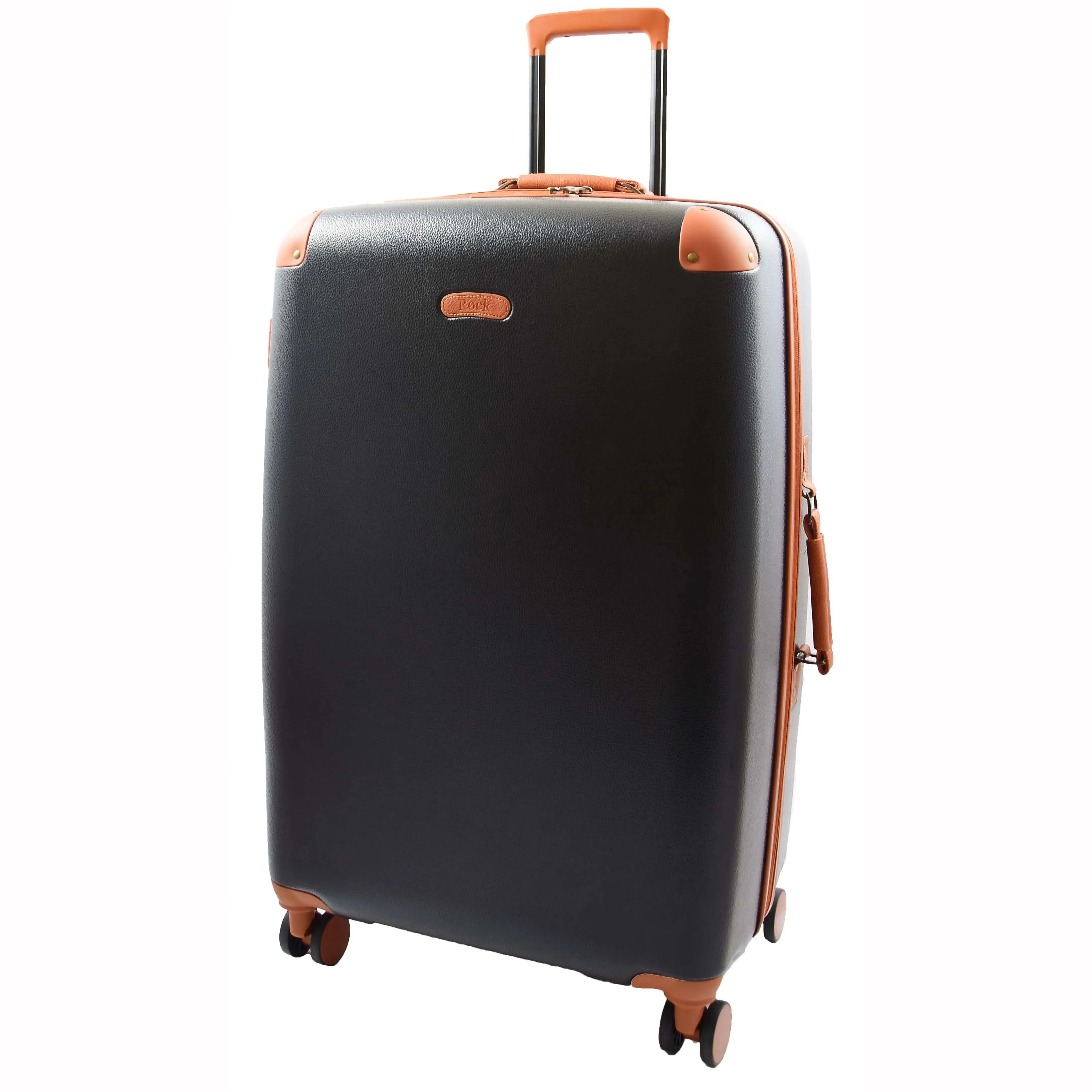 DR512 Luggage Spinner 8 Wheeled With Expandable PC ABS Black