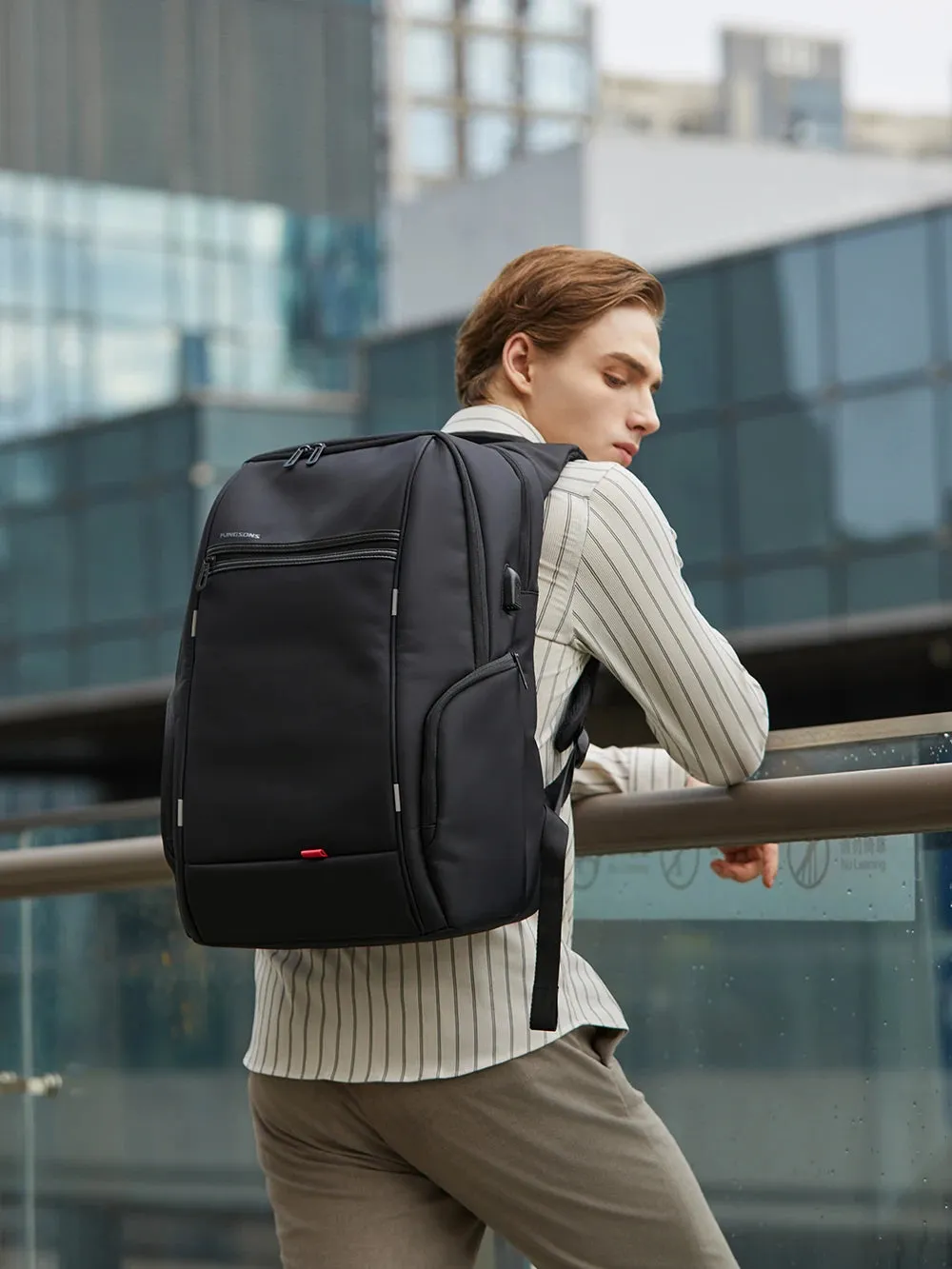 Elite Waterproof Laptop Backpack Multi-Layer Anti-Theft Travel Backpack External USB Charging