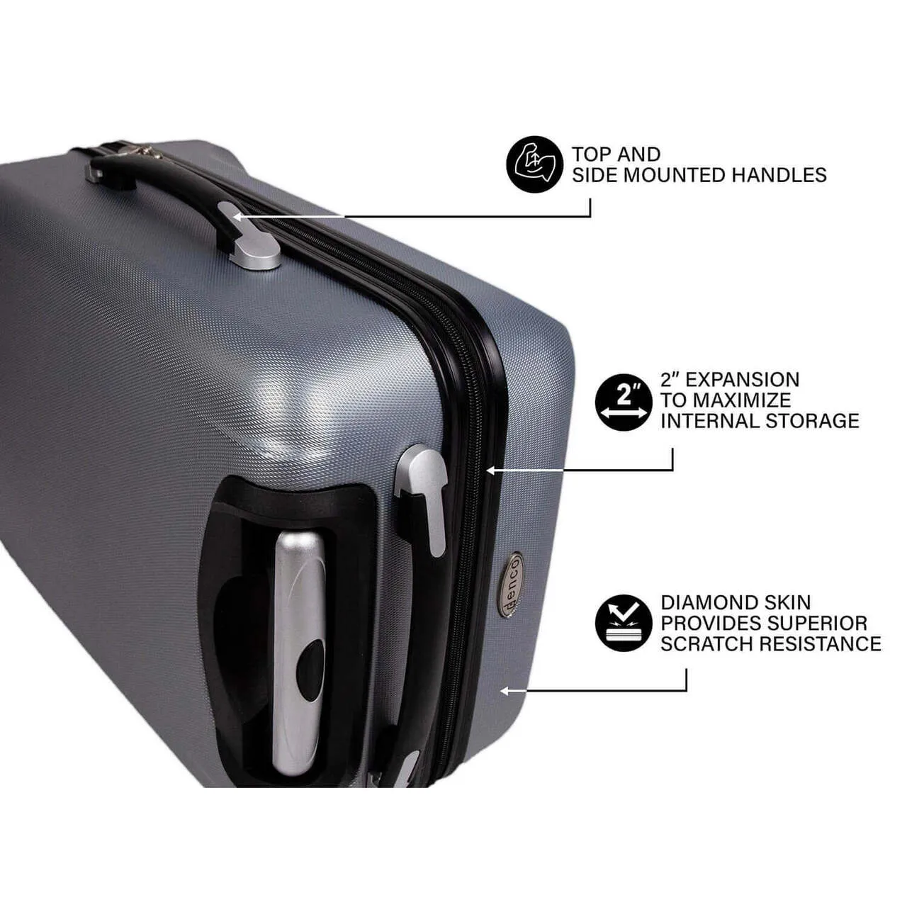 Personalized Initial Name letter "Y" 20 inches Carry on Hardcase Spinner Luggage by Mojo in NAVY