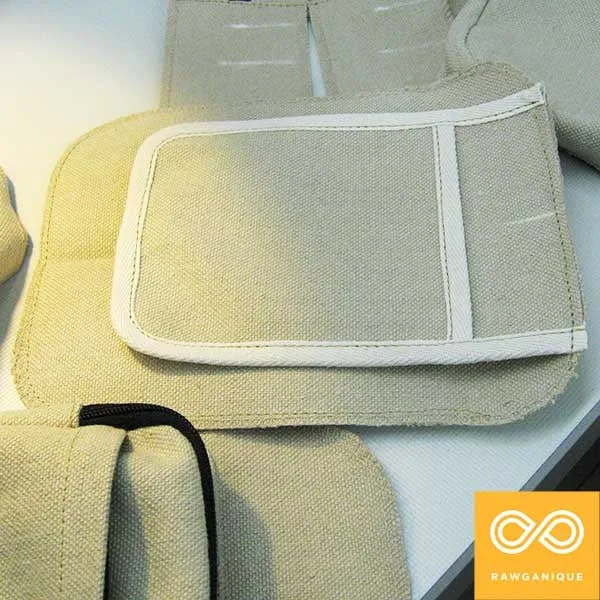 SANTA FE 100% Organic Hemp Shoulder Organizer Bag (6.5”x8.5”x3”) (Plastic-free)